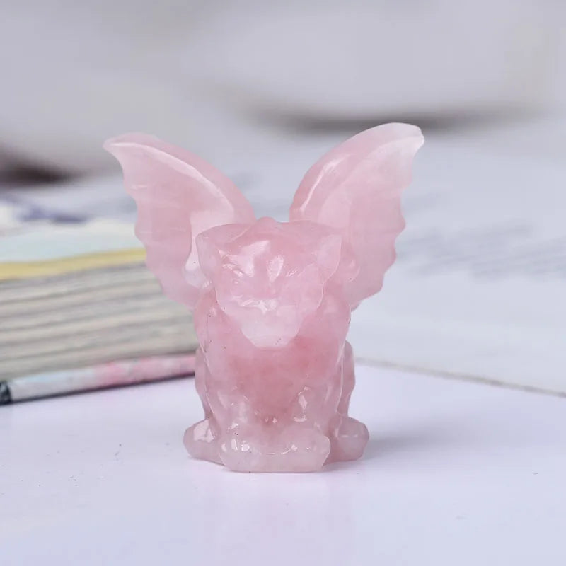 Natural Stone Crystal Gargoyle Figurine