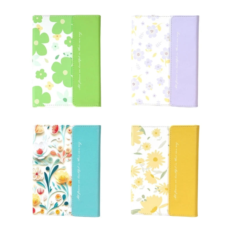Floral PU Leather Notebook | 100-Page Lined Journal with Triple-Fold Closure