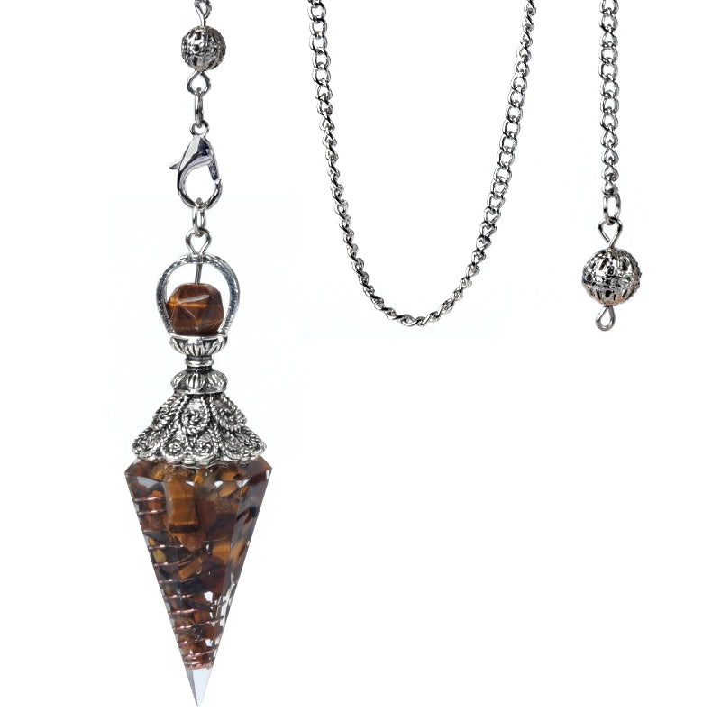 Crystal Pendulum Pendant | Natural Stone Dowsing Necklace