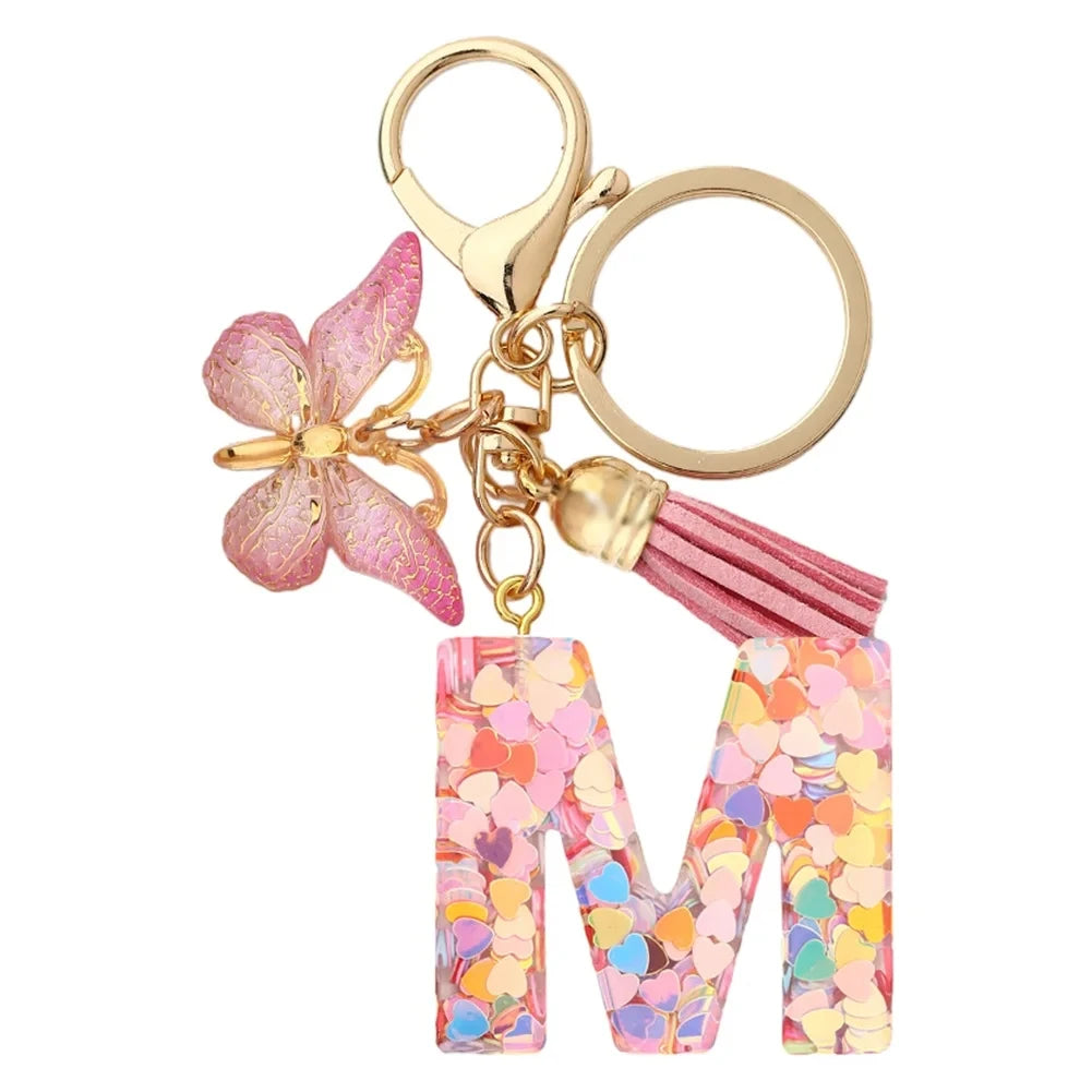 A–Z Letter Keychain Bag Charm with Lobster Clasp