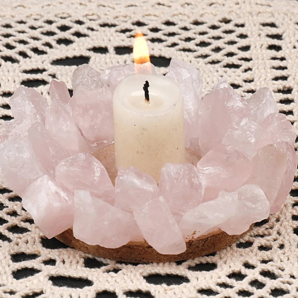 Handmade Crystal Candle Holder for Reiki Healing