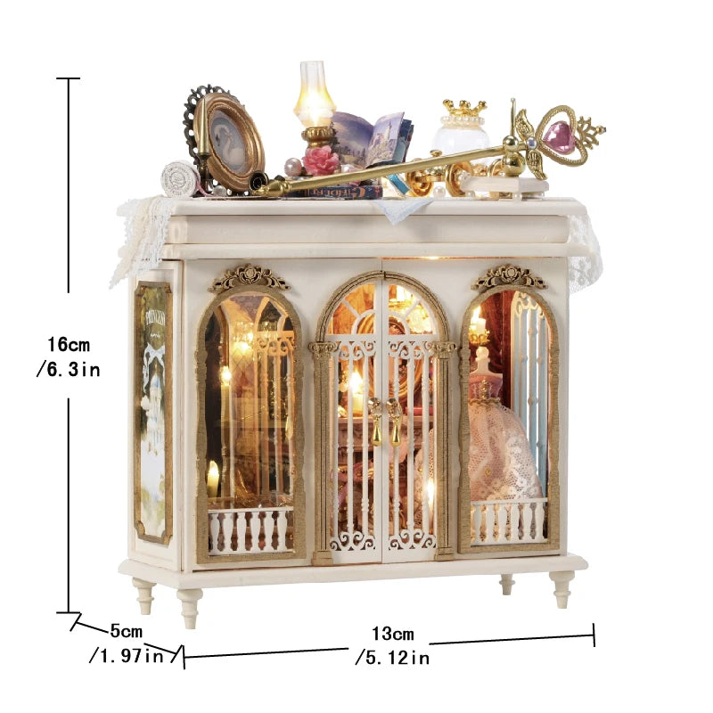 DIY Miniature Dollhouse Kit with LED Lights – 3D Wooden Handmade House for Home Decor & Gifting