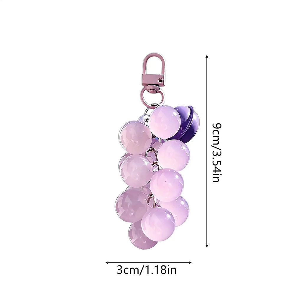 UV Color-Changing Grape Bag Charm – Sun-Sensing Fruit Keychain for Purses & Bags