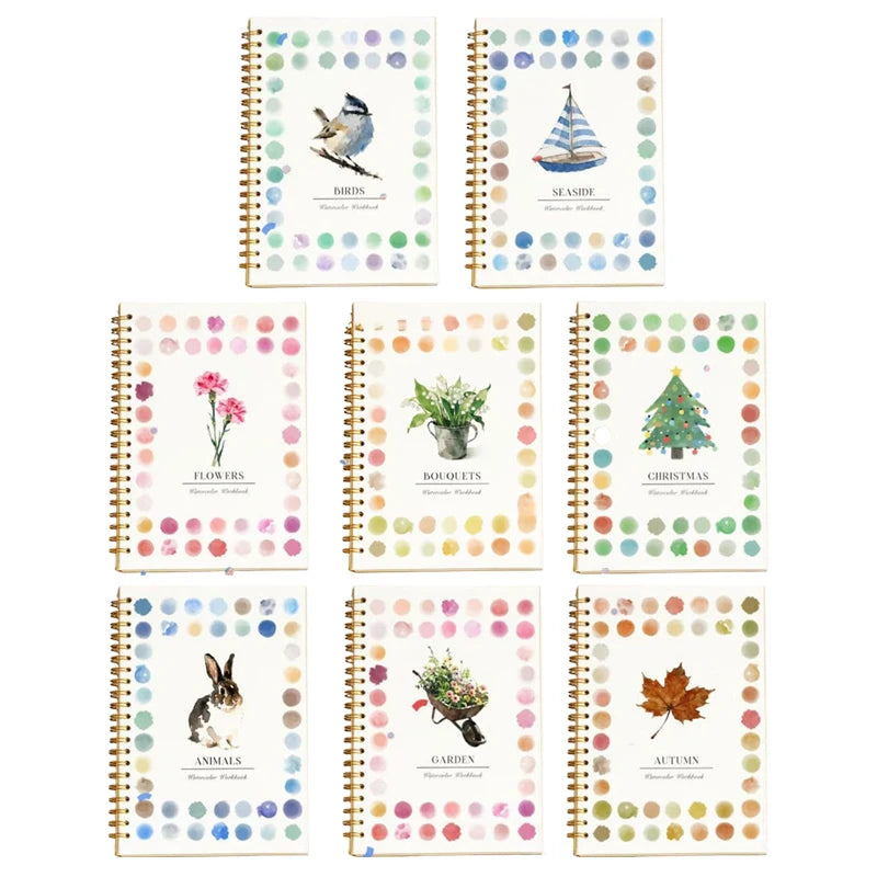 Beginner Watercolor Workbook | 8 Nature & Seasonal Themes