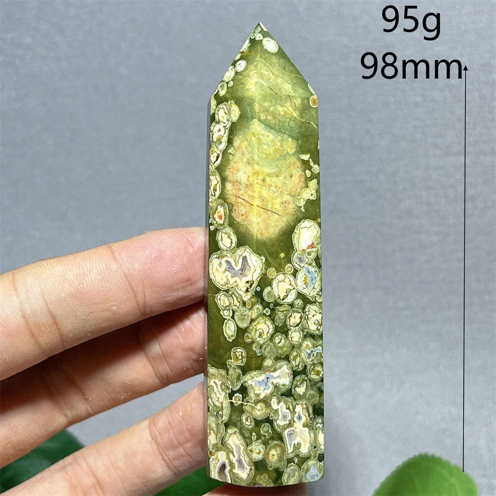 Natural Rainforest Crystal Tower — Flashy Quartz Mineral Wand for Reiki & Feng Shui