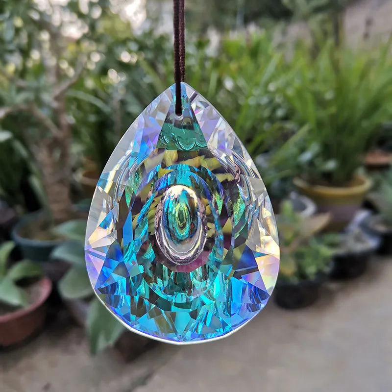 Crystal Prism Suncatcher — 76mm AB Rainbow