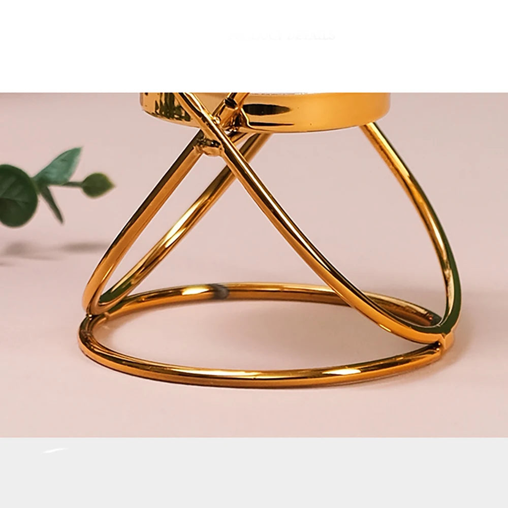 Gold-Tone Lotus-Inspired Candle Holder