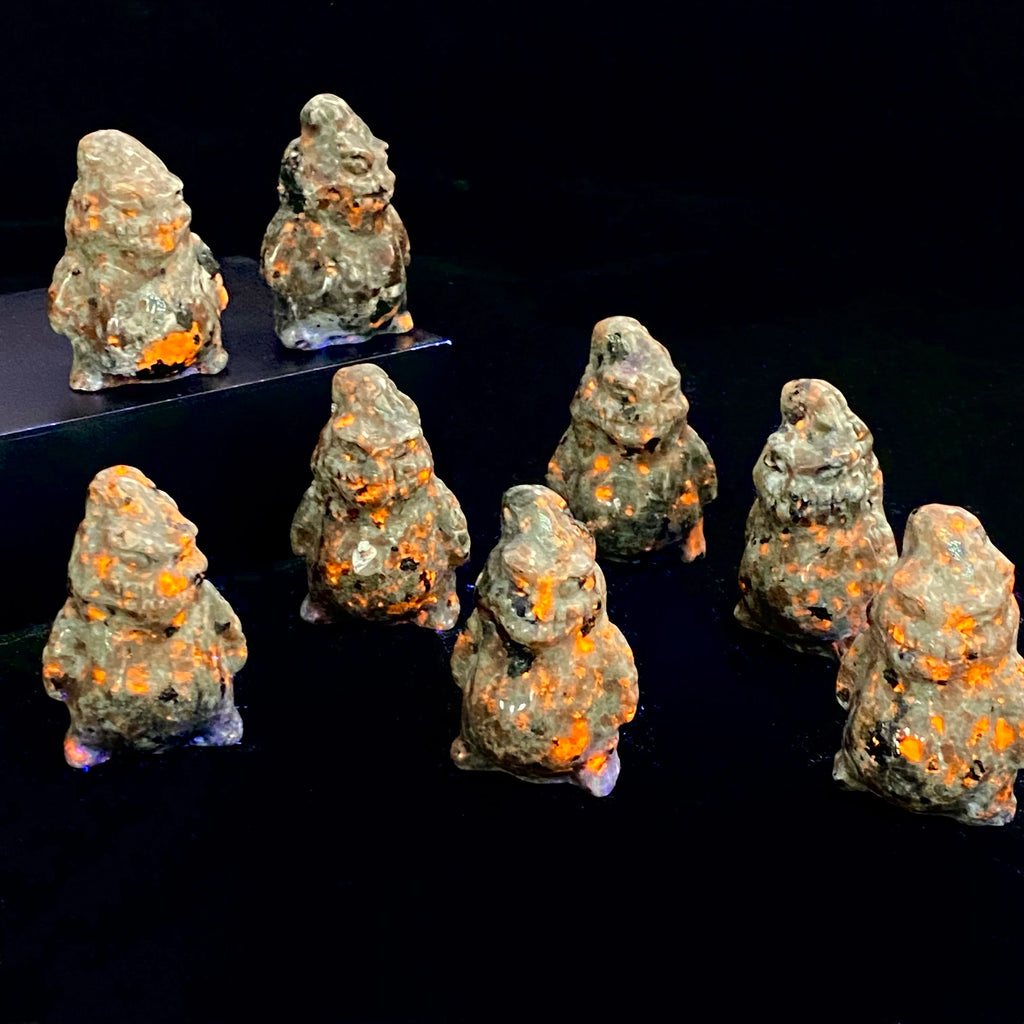 Yooperlite Clown Crystal Figurine | UV Fluorescent Glowing Stone | Halloween Decor