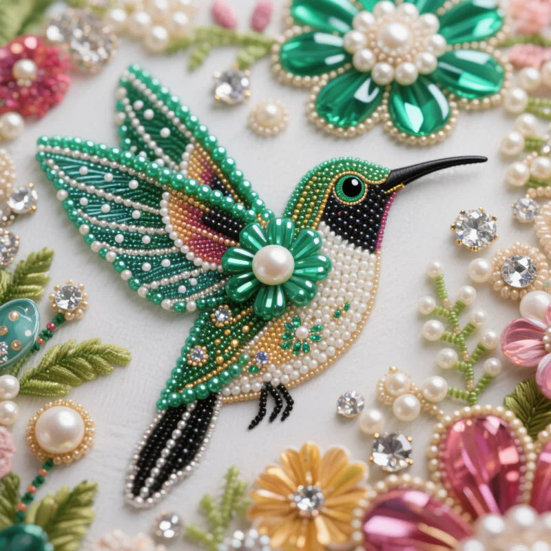 Pearl Bird Diamond Painting Kit | Mixed-Shape Resin Diamonds