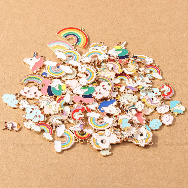 Enamel Charm Set for Jewelry Making | Bows, Bags & More (10 pcs)