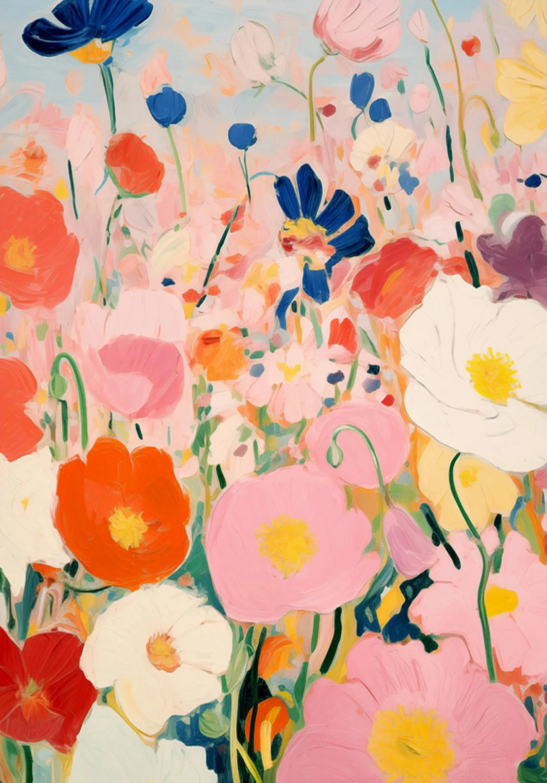 Wildflower Canvas Wall Art — Cottagecore Floral Print for Bedroom & Living Room
