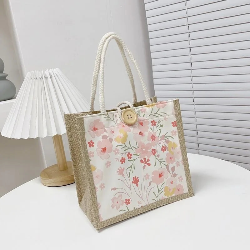 Mini Floral Linen Handbag | Boho Square Bag for Women | 6 Styles