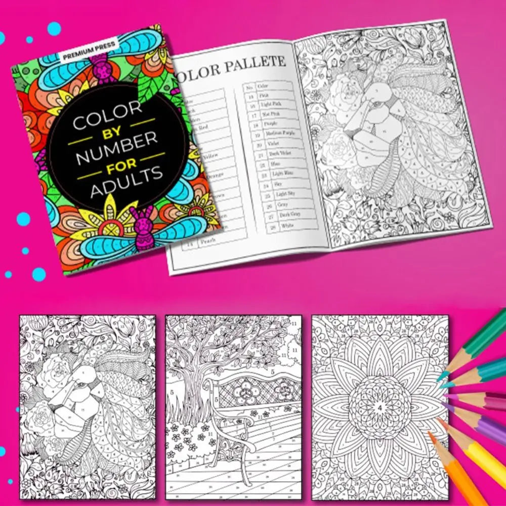 Color By Number Coloring Book for Adults – 80 Pages of Mindful Art