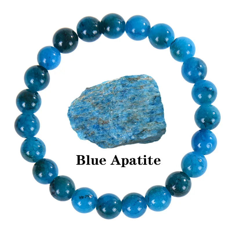 Natural Gemstone Beaded Bracelet — Healing Crystal Stretch Bracelet