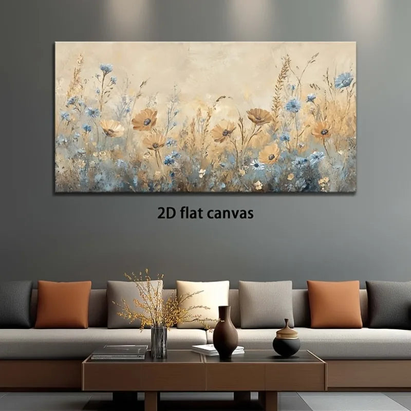 Wildflower Meadow Tall Canvas Print | Vertical Abstract Wall Art