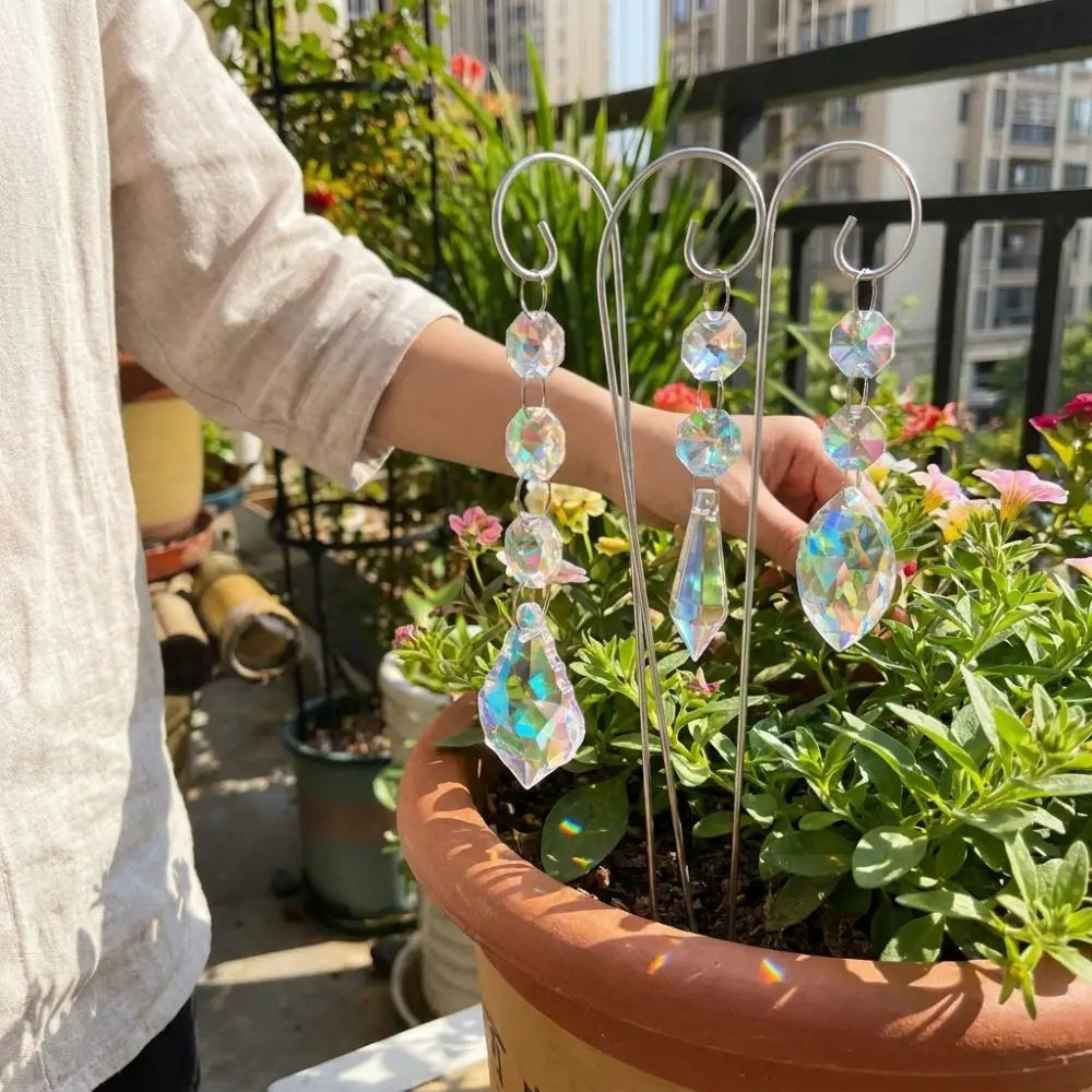 Crystal Garden Suncatcher Set | 3-Piece Rainbow Stake