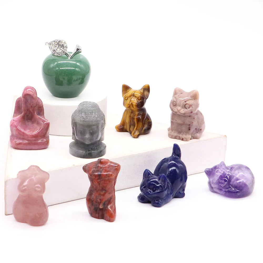 Mini Carved Figurine Collection | Assorted Materials • 1–20 Pieces