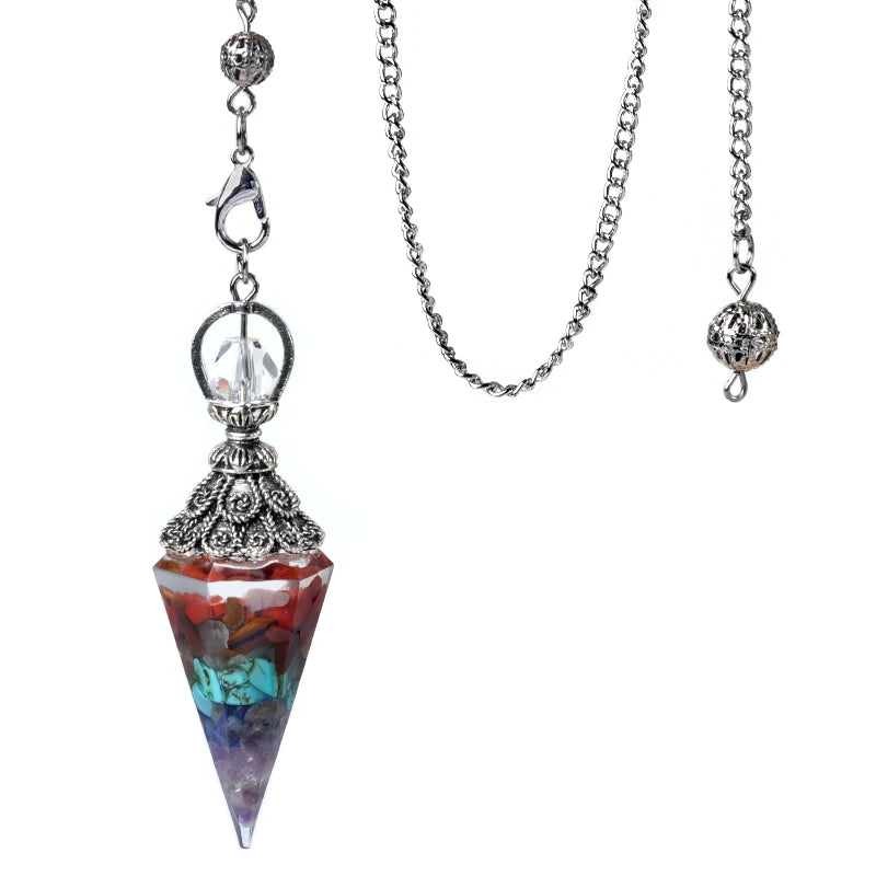 Crystal Pendulum Pendant | Natural Stone Dowsing Necklace
