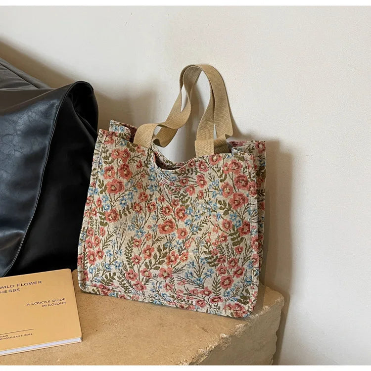 Oversized Canvas Tote Bag — Casual Commuter Shoulder Bag