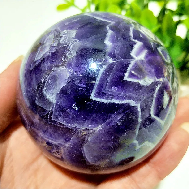 Natural Amethyst Crystal Ball Sphere | Purple Quartz Healing Stone for Home Décor & Chakra
