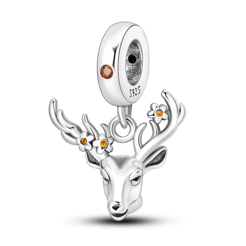 925 Sterling Silver Animal & Floral Charms for Bracelets – Cat, Sunflower & More