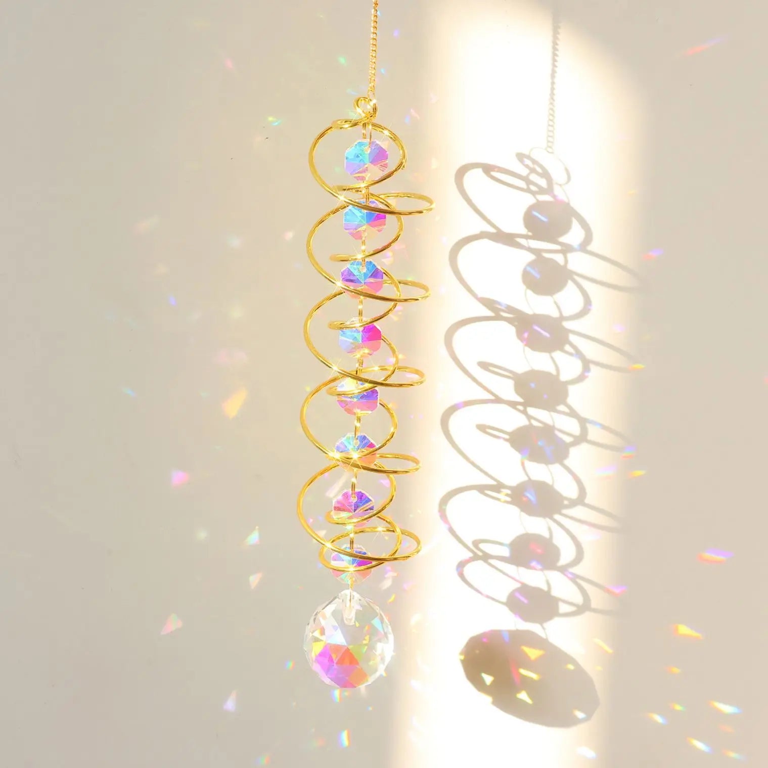 Spiral Tail Gazing Ball Crystal Suncatcher