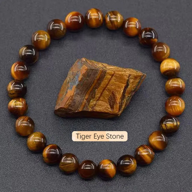 Natural Gemstone Beaded Bracelet — Healing Crystal Stretch Bracelet