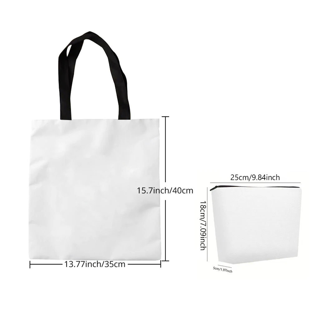Watercolor Floral Tote Bag & Cosmetic Pouch