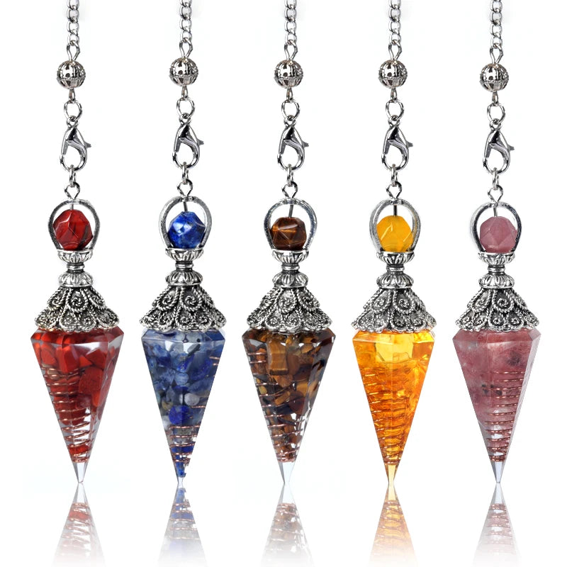 Crystal Pendulum Pendant | Natural Stone Dowsing Necklace