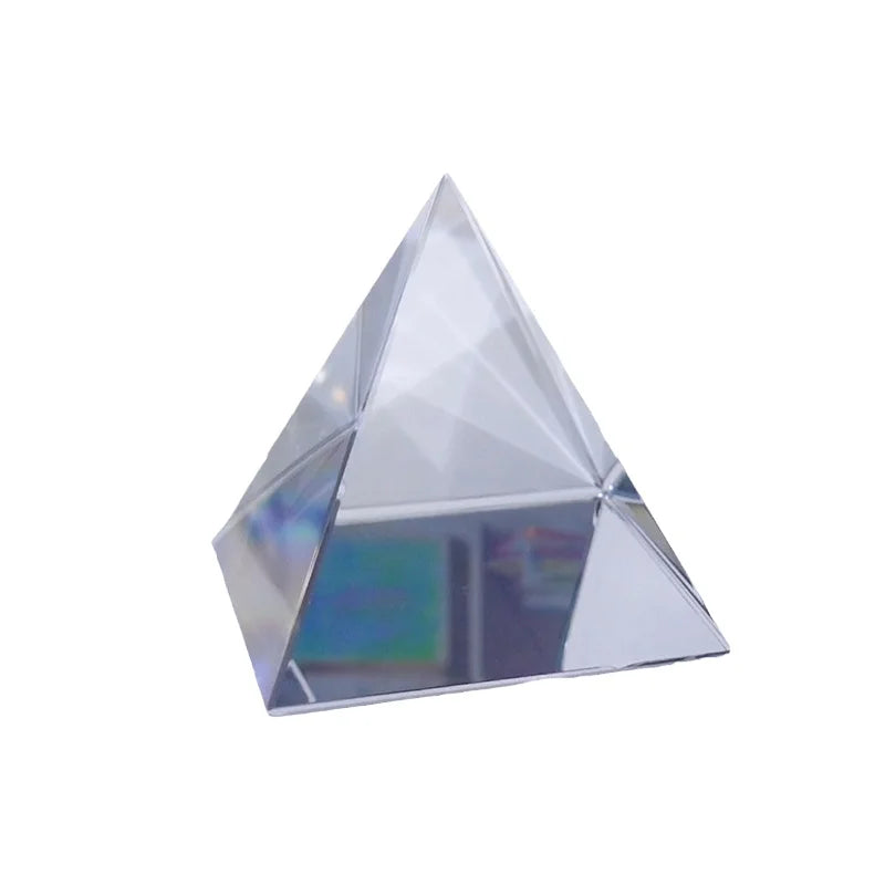 Crystal Glass Pyramid Prism — Rainbow Light Desktop Décor