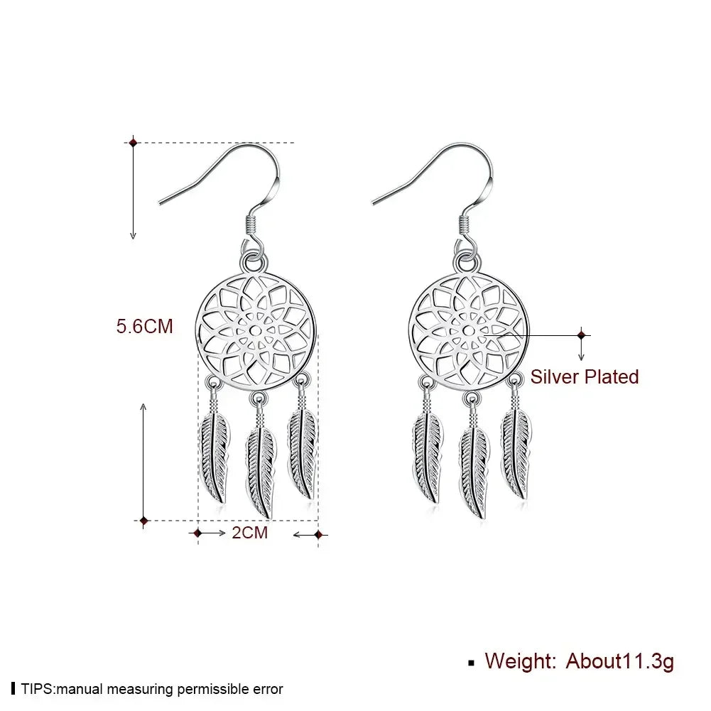 925 Sterling Silver Dreamcatcher Earrings