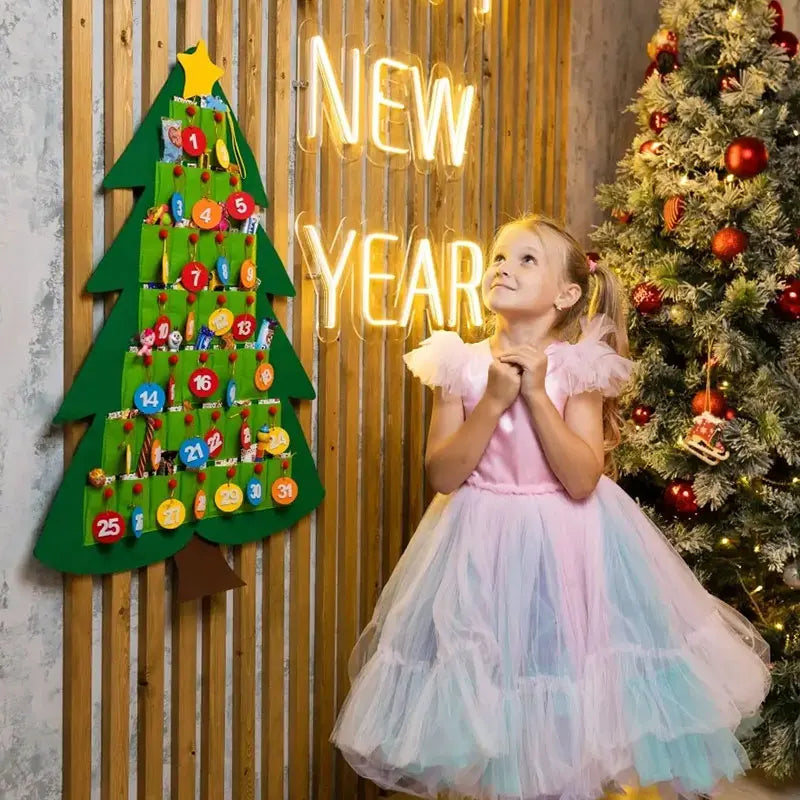 Christmas Magic Felt Tree Countdown Calendar