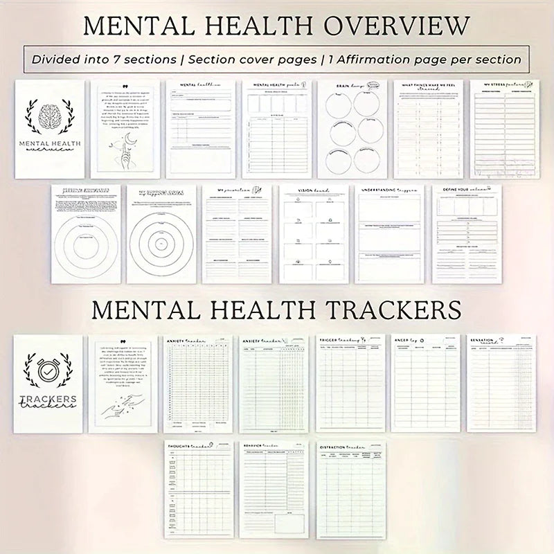 Mental Health & Anxiety Journal | Guided Mood Tracker & ADHD Planner