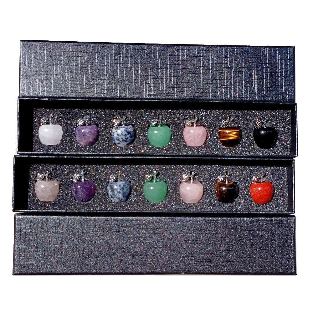 Mini Crystal Apple Gift Set | 7-Piece Stone Collection