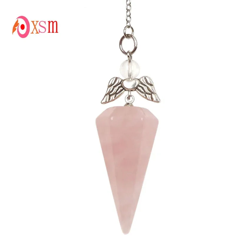 Rose Quartz Crystal Pendant Necklace | Wire Wrapped Healing Jewelry