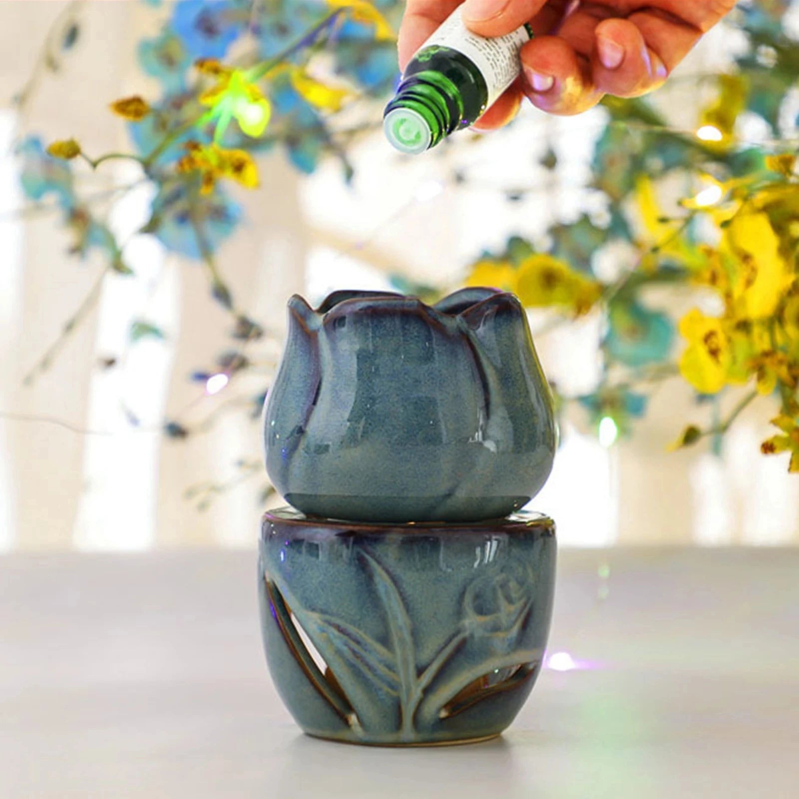 Aromatherapy Tulip Shaped Ceramic Incense Burner