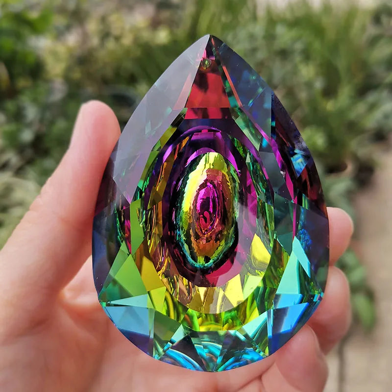 Crystal Prism Suncatcher — 76mm AB Rainbow