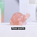 Natural Crystal Stone Turtle Statue — Reiki Figurine & Feng Shui Decor