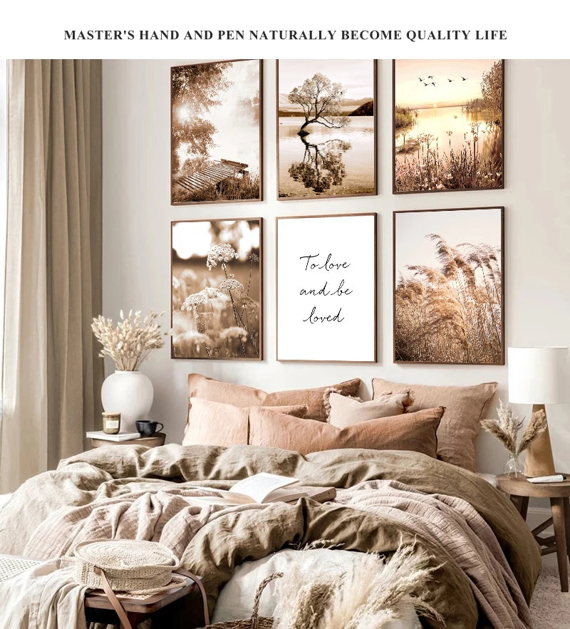 Botanical Landscape Canvas Print | Modern Wall Art for Living Room & Home Décor