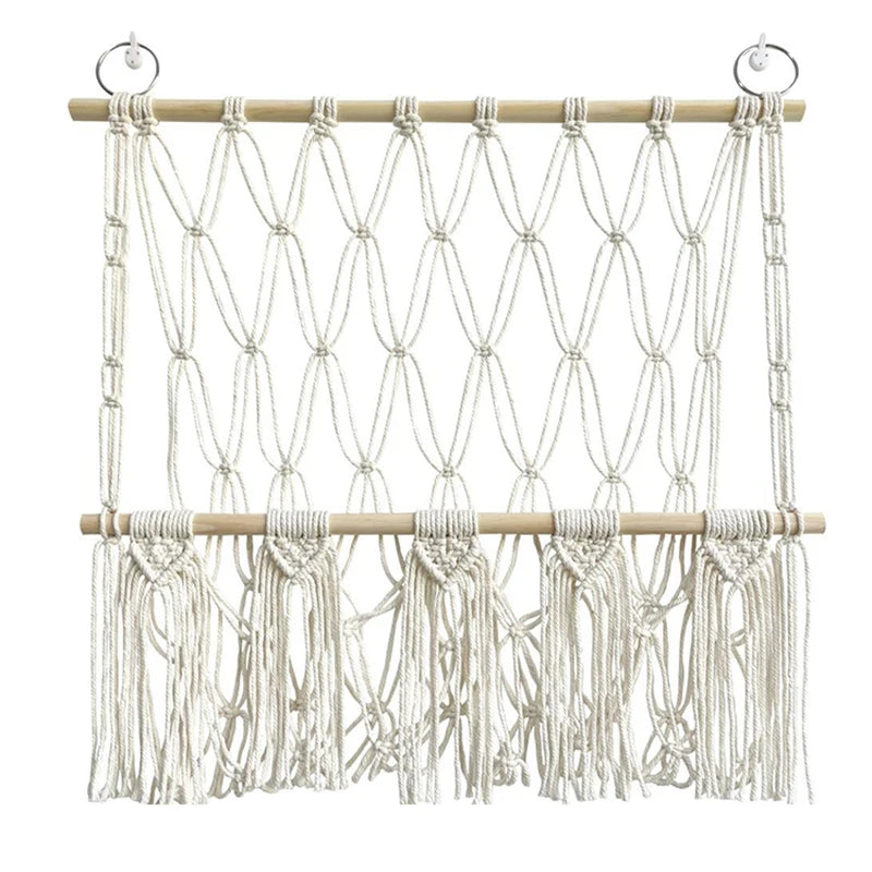 Boho Handwoven Storage Hammock | Wall-Mounted Stuffed Animal & Toy Organizer