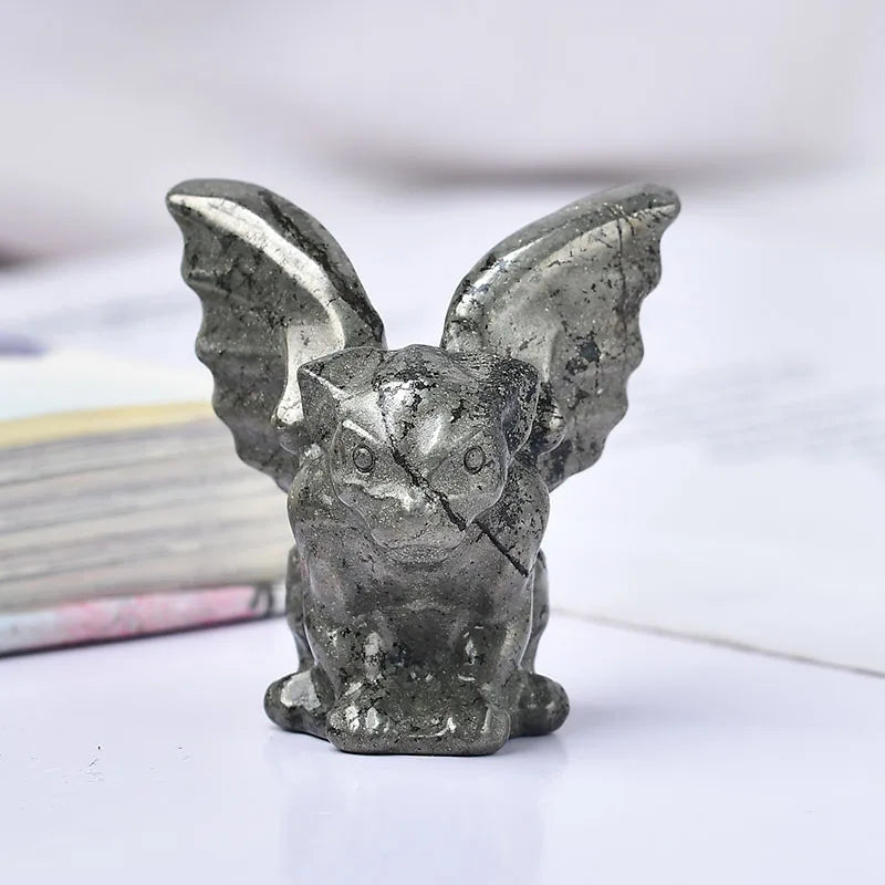 Natural Stone Crystal Gargoyle Figurine