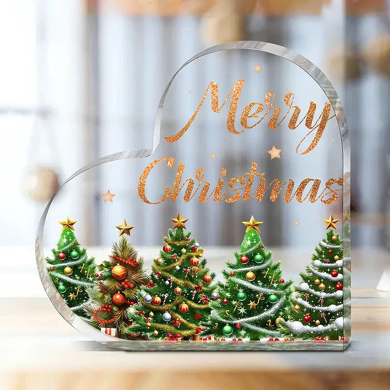 Christmas Heart Desktop Ornament with Stand