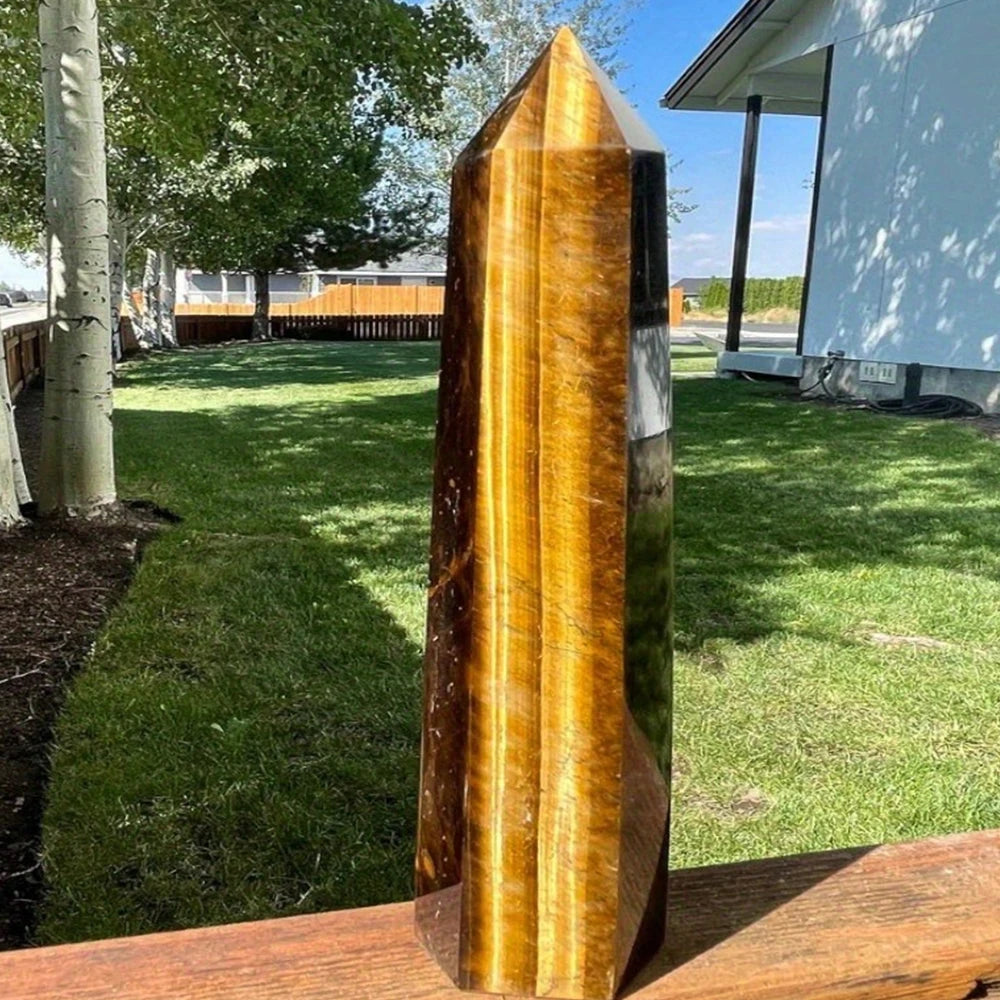 Tiger Eye Crystal Tower | Natural Stone Point Wand