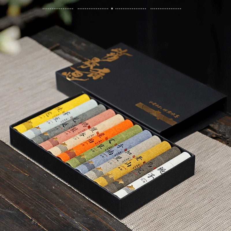 12-Scent Natural Incense Gift Set | Sandalwood, Osmanthus & More