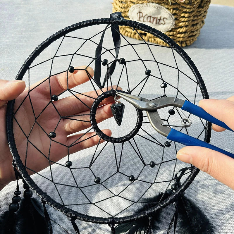 Nordic Dream Catcher Handmade  White Feather Wind Chimes Crystal Wall Pendant Birthday Festival Gifts Bedroom Hanging Ornaments