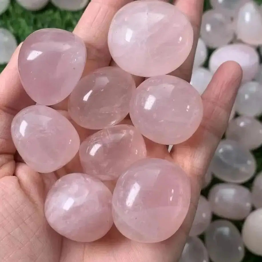 Rose Quartz Tumbled Stones — Natural Polished Pink Crystal for Love, Healing & Home Décor