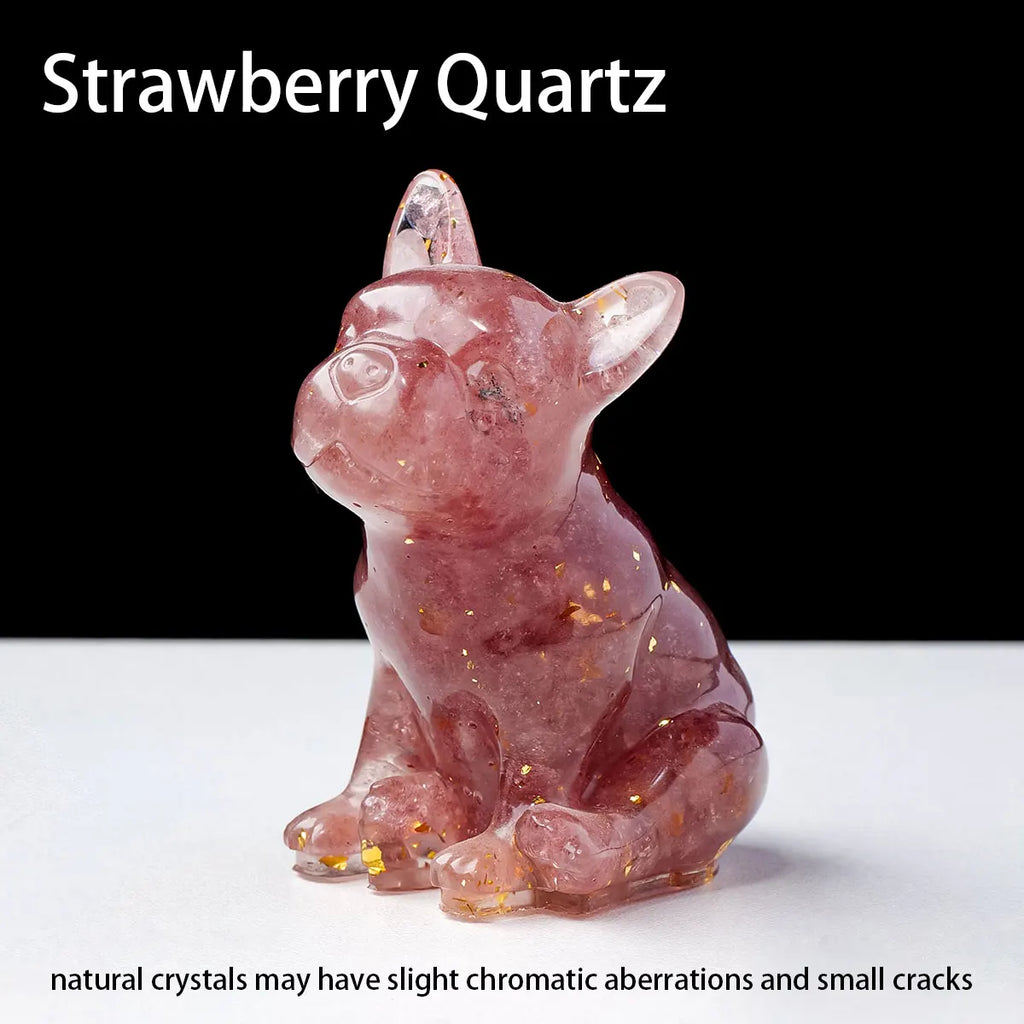 Dog Figurine | Resin & Crystal Gravel Keepsake