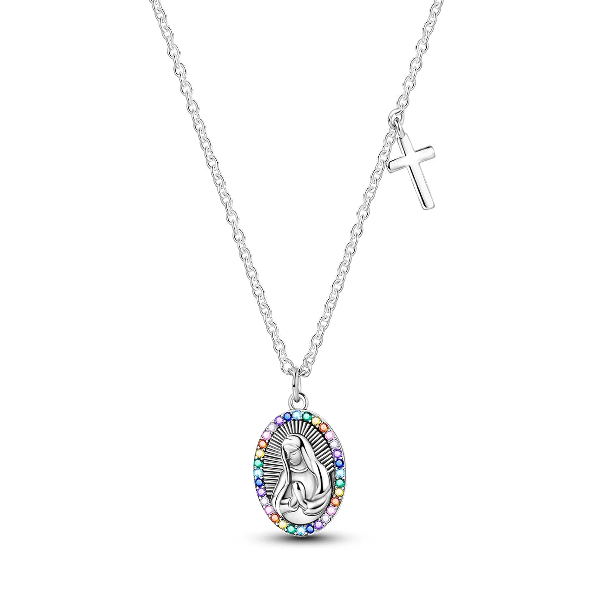 925 Sterling Silver Crystal Pendant Necklace — Minimalist Spiritual Jewelry