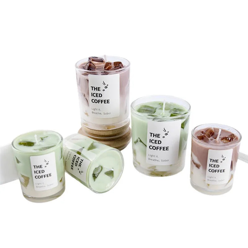 Coffee Cup Jelly Wax Candle | Smoke-Free Aromatherapy Candle (Matcha & Welcome Café)