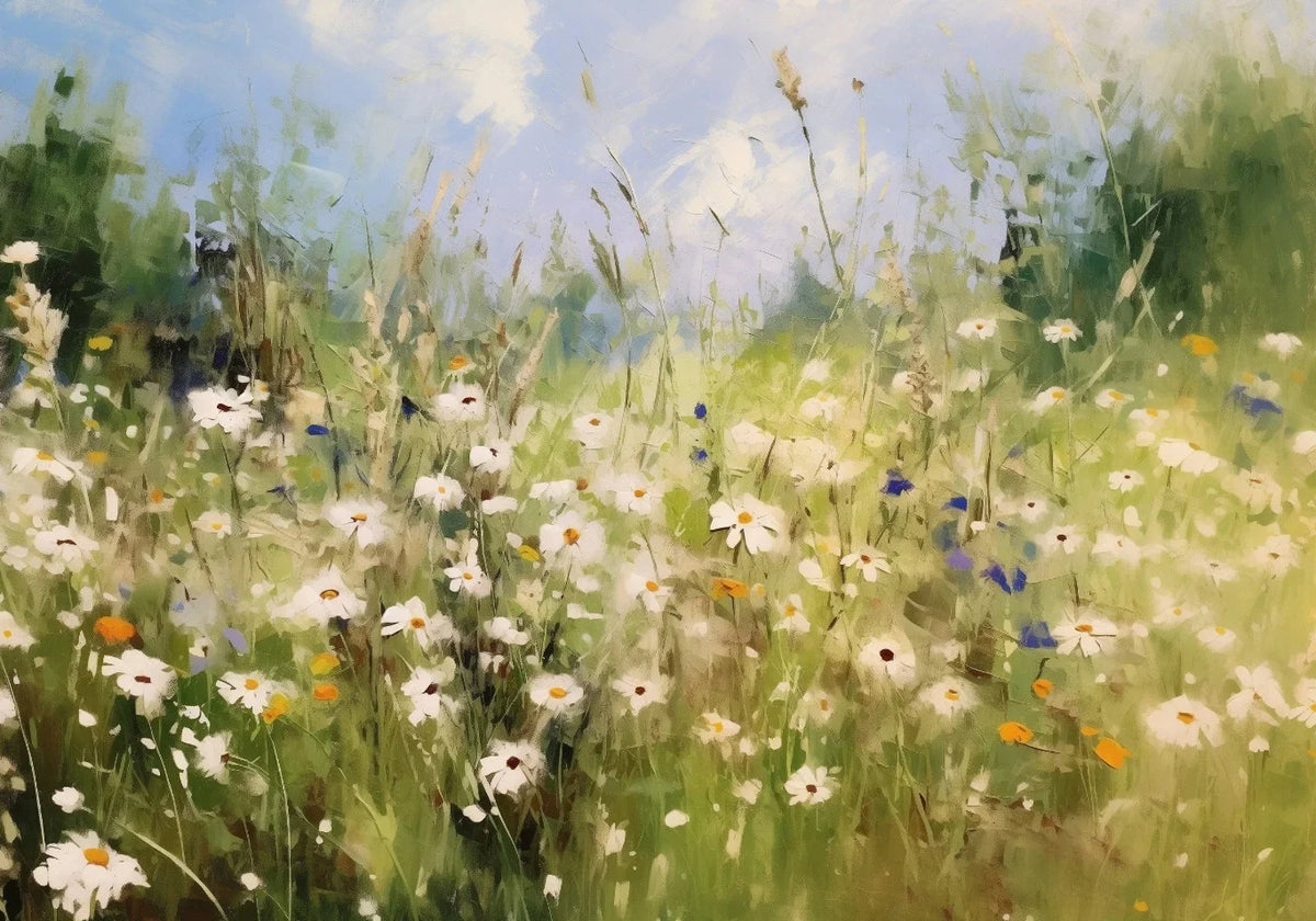 Wildflower Meadow Canvas Print | Unframed Countryside Wall Art